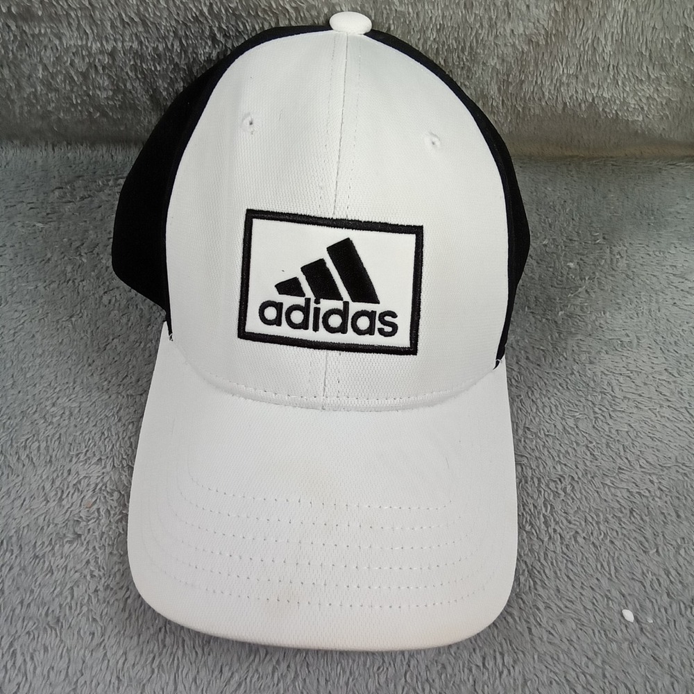 Adidas A-Flex Hat Mens SM White Black AeroReady Stretch Fit Baseball Cap C153